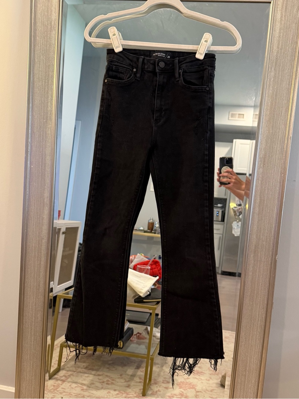 JBD Black High-Rise Frayed Hem Jeans